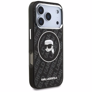 Karl Lagerfeld IML Karl Head Logo magnētiskais viedtālruņa apvalks iPhone 17 Pro - melns