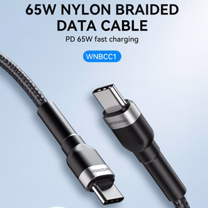 Wozinsky WNBCC1 USB-C / USB-C PD 65W kabelis 1m - melns