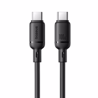 Baseus Silky Series 100W USB-C - USB-C 1m kabelis - melns