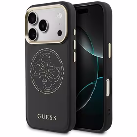 Guess Perforated 4G MagSafe maciņš for iPhone 17 Pro - melns