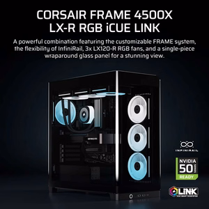 Corsair 4500X LX-R RGB rūdīts stikls vidēja torņa korpuss, melns
