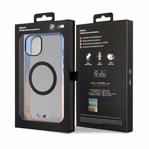 BMW Gradient Bumper Magnētiskais viedtālruņa apvalks iPhone 15 Plus / 14 Plus - pelēks