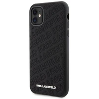 Karl Lagerfeld Quilted K Pattern viedtālruņa apvalks iPhone 11 / Xr - melns