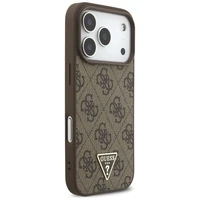 Guess 4G Strap Triangle Logo Magnētiskais viedtālruņa apvalks iPhone 17 Pro - brūna