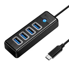 Orico HUB USB-C uz 4x USB 3.0 5Gbps 0,15m melns
