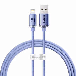 Кабель USB Baseus "Crystal Shine" фиолетовый Lightning 120 см