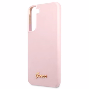 Guess GUHCS22MLSLMGLA S22+ S906 lavandas/lavandas cietais apvalks Silicone Script Metal Logo