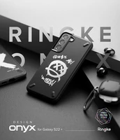 Ringke Onyx Design izturīgs TPU viedtālruņa apvalks Samsung Galaxy S22 + (S22 Plus) melns (Grafiti)