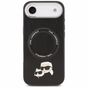 KARL LAGERFELD viedtālruņa apvalks IPHONE 17 Air, ar magnētisko MagSafe, (KLHMP17MPSMLRKCK, PU K&C PINS) melns