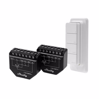 2 gab. komplekts žalūziju/aizkaru WiFi kontrolieris Shelly Shutter + BLU RC Button 4