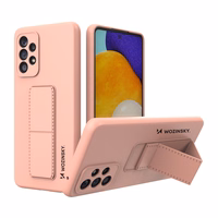 Wozinsky Kickstand Case silikona apvalks ar statīvu Samsung Galaxy A73 rozā