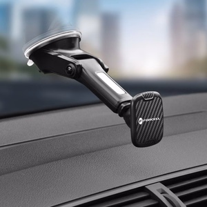 FORCELL F-GRIP Carbon H-CT327 magnētiskais auto turētājs vējstiklam / paneļim melns