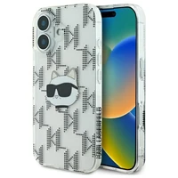 Karl Lagerfeld IML Choupette Head Electroplated viedtālruņa apvalks iPhone 16 - caurspīdīgs