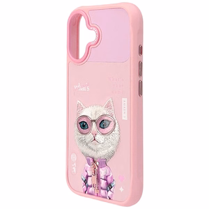 Nimmy Cool&Cute 2.0 Kaķa apvalks viedtālrunim iPhone 17 - rozā