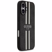 Guess 4G MagSafe futrālis iPhone 17 ar apdrukātu svītru apdruku - melns