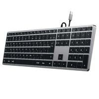 Wire keyboard USB C QWERTY Satechi Slim W3 Wired ST-UCSW3M space gray