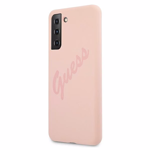 Guess GUHCS21MLSVSPI S21+ G996 розовый/розовый жёсткий чехол Script Vintage