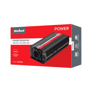 REBEL 24 V–230 V sprieguma pārveidotājs, 500 W, vācu F tipa ligzda