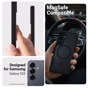 Crong Hybrid Matte Magnetic MagSafe vāciņš ierīcei Samsung Galaxy S25, balts
