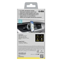 Viedtālruņa turētājs ar indukcijas lādētāju SBS TESUPFANWIR15W 15W, stiprināms pie ventilācijas atveres, ar dzesēšanu – melns