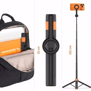 TECH-PROTECT L10S MAGSAFE BLUETOOTH SELFIJA NŪJA-STATĪVS melns/oranžs