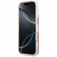 Guess Resin Bottom Glitter MagSafe korpuss iPhone 17 - Rozā krāsā