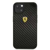 Ferrari FEHCP13SFCABK iPhone 13 mini 5.4" melns cietais apvalks On Track Real Carbon