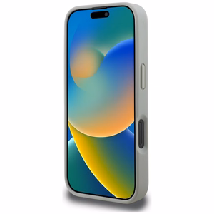 Karl Lagerfeld Grained Pattern & Logo MagSafe Maciņš for iPhone 16 Pro Max - pelēks