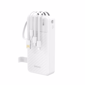 Dudao K11 Pro 20000mAh portatīvais lādētājs ar iebūvētiem kabeļiem - balta