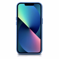 iCarer Litchi Premium ādas apvalks iPhone 14 Magnētiskais ādas apvalks ar MagSafe Gaiši zils (WMI14220709-LB)