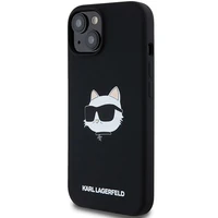 Karl Lagerfeld Silikona Choupette Head Magnētiskais viedtālruņa apvalks iPhone 15 Plus / 14 Plus – melns