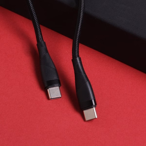 Maxlife MXUC-08 kabelis USB-C - USB-C 1,0 m 100W melns neilona