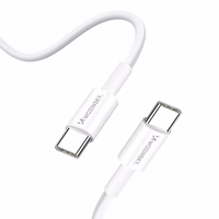 Wozinsky GaN 65W lādētājs ar USB-A un 2xUSB-C pieslēgvietām un 65W USB-C kabeli - balts