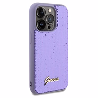 Guess Sequin Script Metal viedtālruņa apvalks iPhone 14 Pro Max – violets