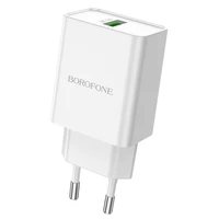 Lādētājs Borofone BN5 Jingrui - USB - QC 3.0 18W - balts