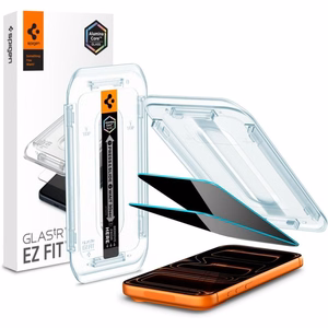 Spigen Glas.tR EZ Fit privātuma rūdīto aizsargstiklu komplekts iPhone 16 Pro Max / 17 Pro Max – 2 gab.