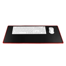 Spēļu peles un tastatūras paliktnis 700 x 300 x 3 mm melns ar sarkanu šuvi