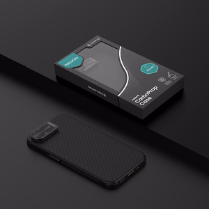 Nillkin CarboProp Magnetic maciņš with kameras vāciņš and statīvs iPhone 16e / 17e - melns