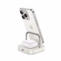 Bezvadu lādētājs Hoco 3in1 3A 5W, savietojams ar Apple Watch CQ16A, balta spalva