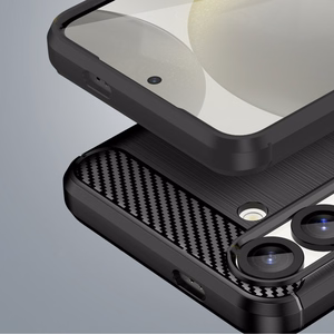 Карбоновый гибкий силиконовый чехол для Xiaomi 14T - чёрный