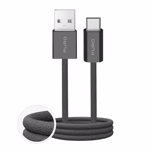 Puro Fabrik 2.0 10W USB-A - USB-C Braided Cable 1.5m - Dark Green