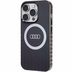 Audi IML Big Logo Magnētiskais apvalks iPhone 14 Pro - melns