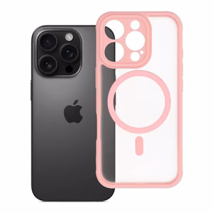 FULL MATTE MAG COVER magnētiskais viedtālruņa apvalks, saderīgs ar MagSafe, paredzēts IPHONE 16 Pro, gaiši rozā