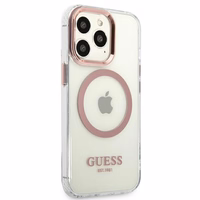 Guess GUHMP13LHTRMP iPhone 13 Pro / 13 6,1" rozā/rozā hard maciņš Metal Outline Magsafe