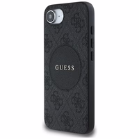 Guess 4G Circle Classic Logo Magnētiskais viedtālruņa apvalks iPhone 16e - melns