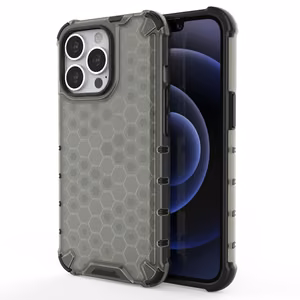 Honeycomb Case bruņu vāks ar TPU buferi iPhone 13 Pro melns