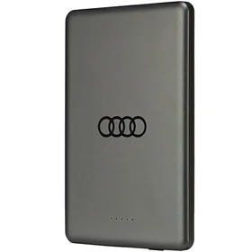 Portatīvais lādētājs Audi Big Logo Magnētiskais indukcijas 15W 5000mAh - pelēka