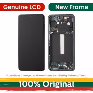 LCD ekrāns saderīgs ar Samsung G990 S21 FE ar rāmi lavandas (Atjaunots: Telemax)