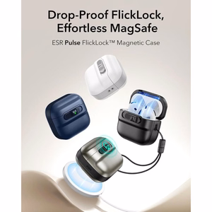 ESR Pulse Halolock MagSafe futrālis AirPods 4, melns