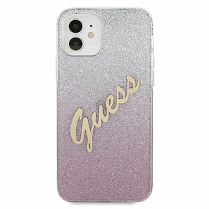 Guess GUHCP12SPCUGLSPI iPhone 12 mini 5.4" rozā/rozā cietais apvalks Glitter Gradient Script